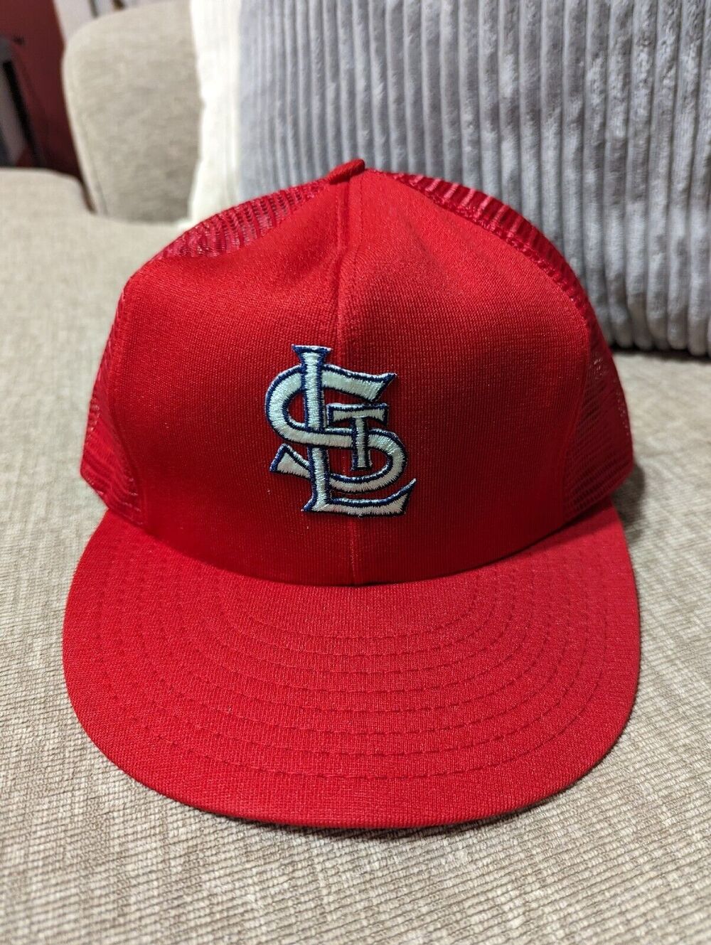 Vintage St Louis Cardinals Trucker Hat Snapback Cap Red NWT New Mesh Made in USA